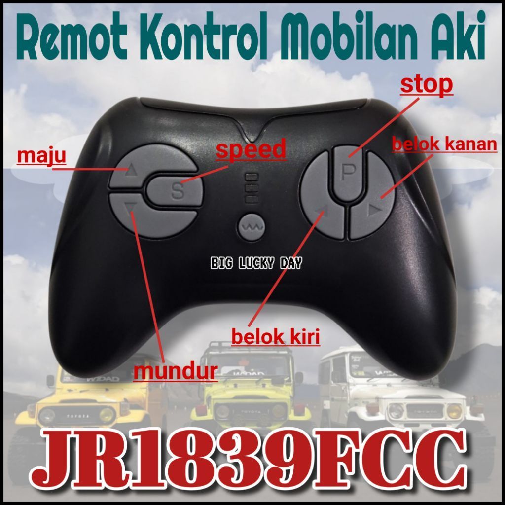 REMOT KONTROL MOBILAN AKI JR1839FCC REMOTE CONTROL MOBIL MAINAN ANAK BLUETOOTH ORIGINAL SPAREPART MO