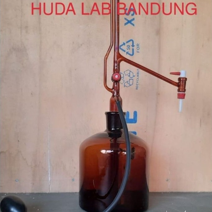 automatic buret/otomatis buret 50ml full amber/full coklat