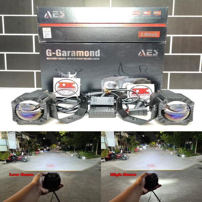 Lampu Sorot Foglamp Biled Projector 2 Inchi 60W AES Garamond Waterproof Motor Mobil - Super Terang