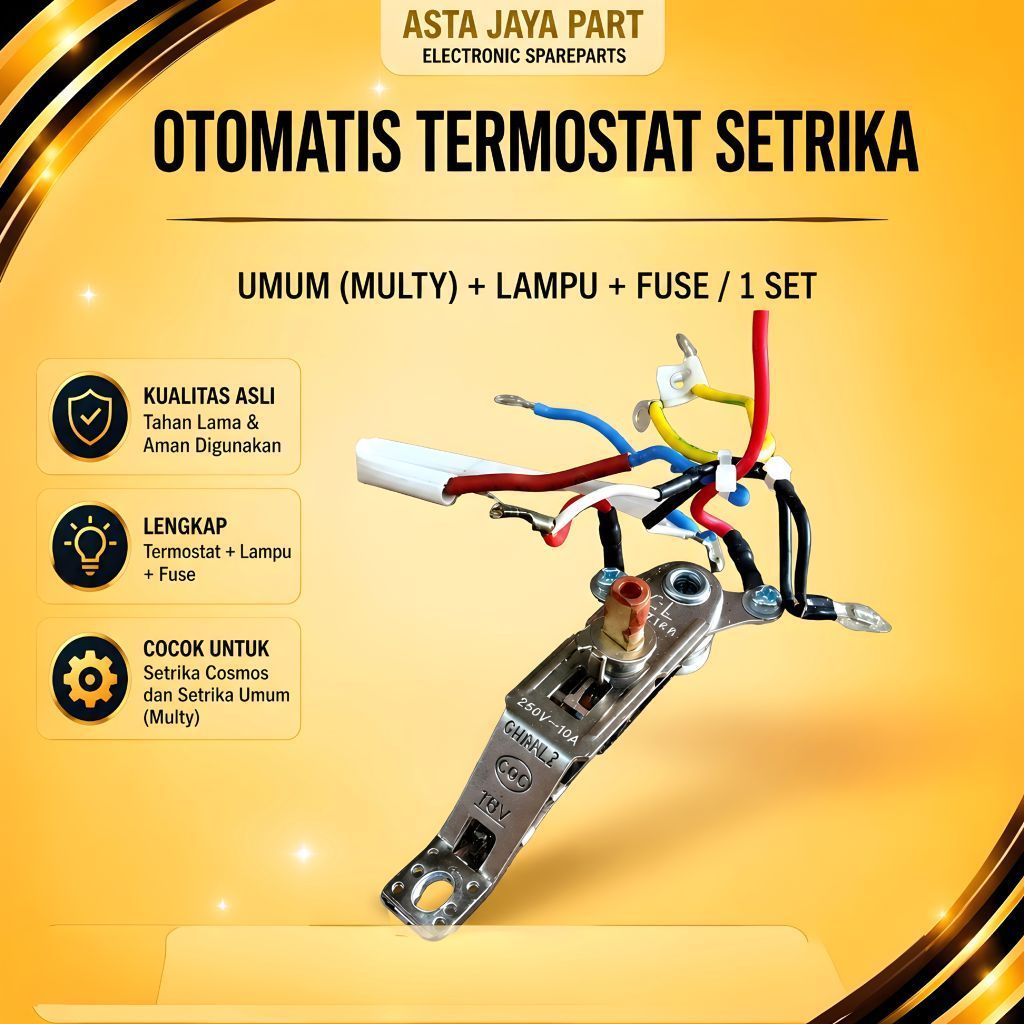 Otomatis TERMOSTAT Setrika Cosmos original umum(multy)  + Lampu + fuse / 1 Set