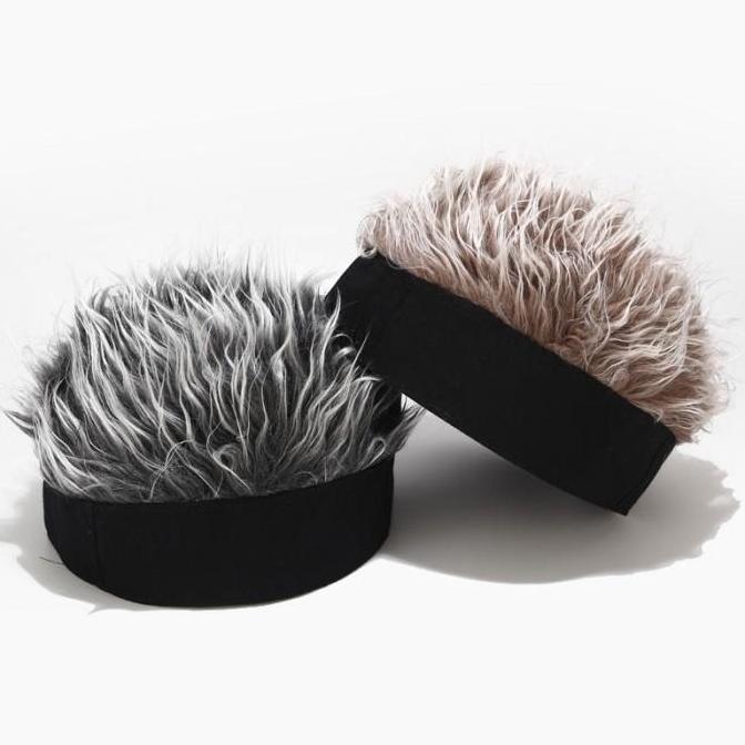 Topi Wig Pria Topi Wig Rambut Cosplay Topi Pria Wanita Rambut Palsu