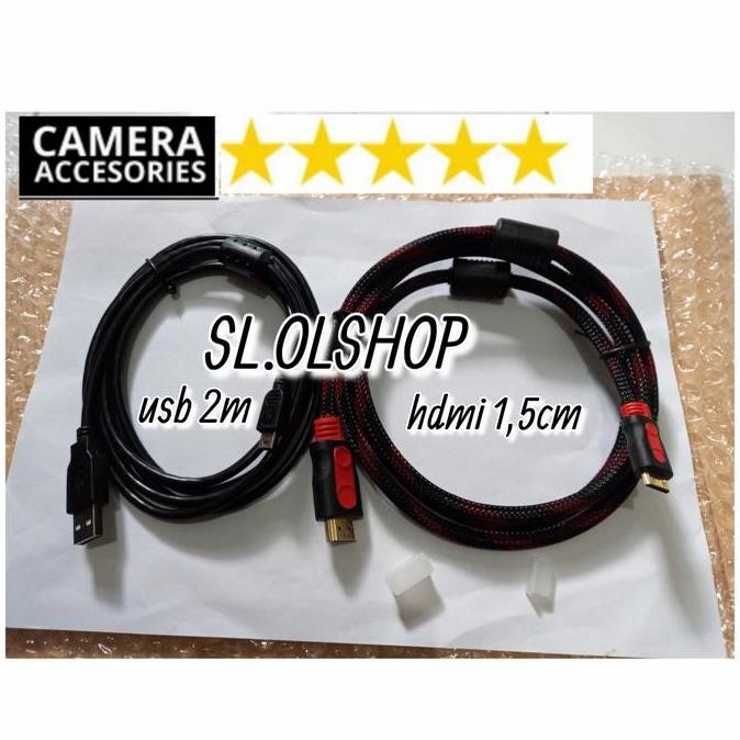 TERBARU - PAKET MURAH KABEL USB +MINI HDMI FOR NIKON D3100,D3000,D300S,D200,D100