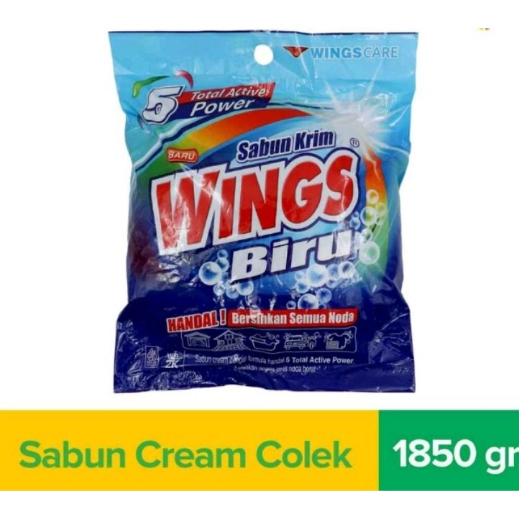 Wings Cream Biru 1.85Kg Sabun Colek.