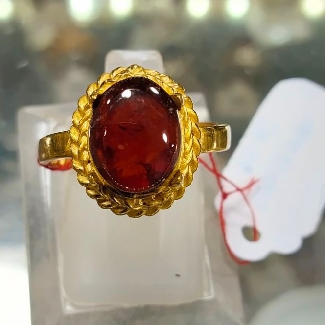 CINCIN BATU PERMATA NATURAL GARNET ASLI 100%
