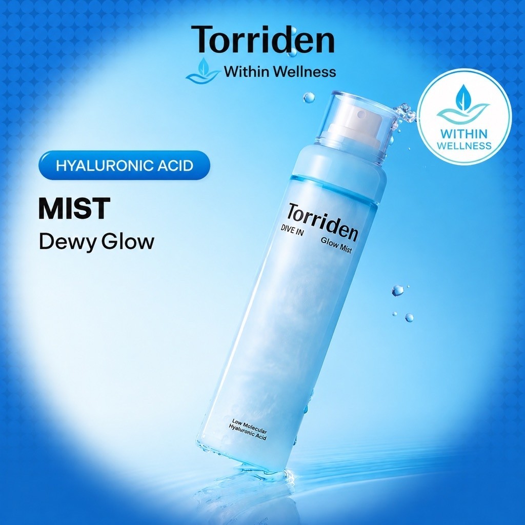 Torriden DIVE IN Glow Mist 50ml | Hyaluronic Acid Facial Mist | Hydrating & Dewy Glow
