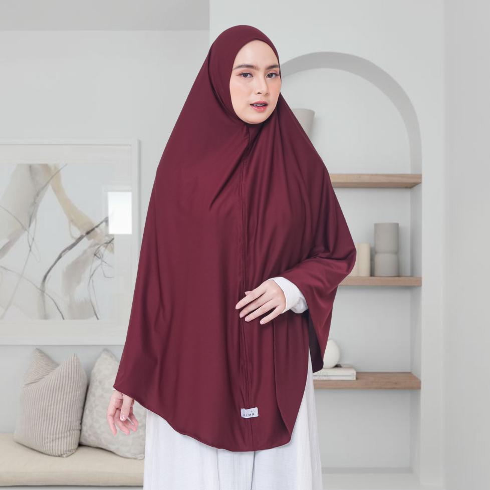FLASH SALE Alma - Hijab Bergo Instan Nonped Khimar Jumbo XXL Jersey Premium // Kerudung Bergo Instan