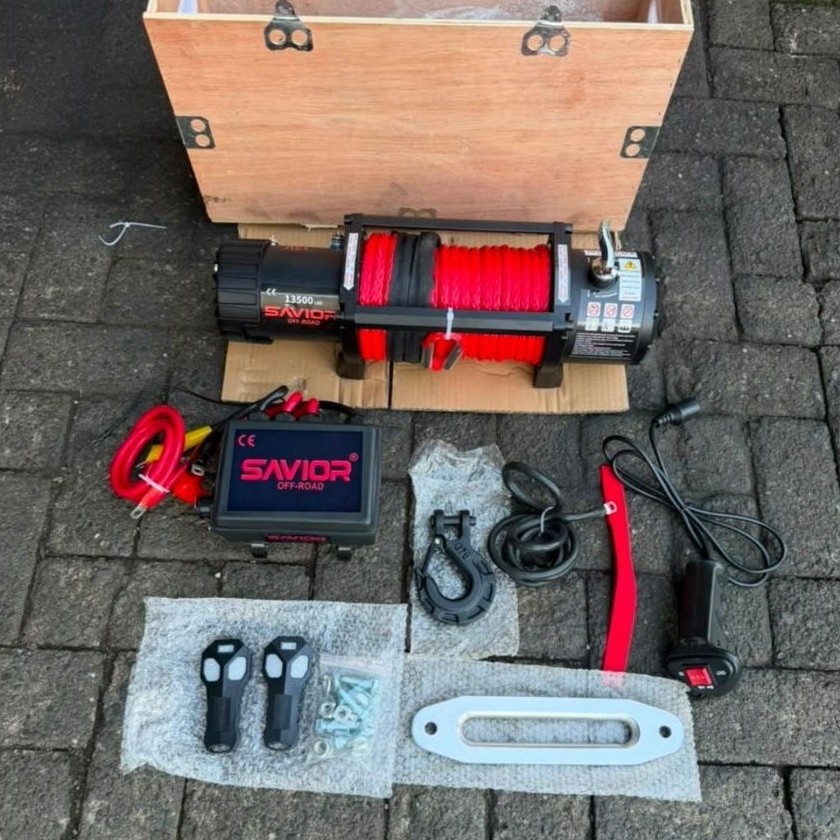 ELECTRIC WINCH 13500 LBS 12V SAVIOR OFF ROAD WINCH ALAT BANTU  PENARIK MOBIL OFFROAD