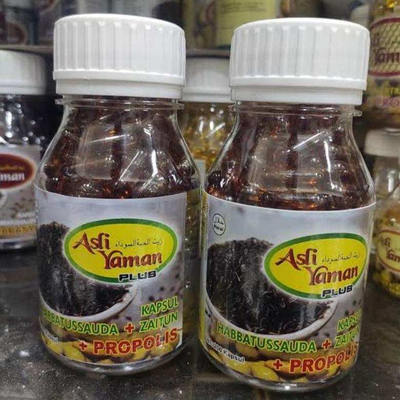 Habbatussauda Asli Yaman Original 3in1 Extra Propolis Zaitun Oil 3 in 1 200 kapsul