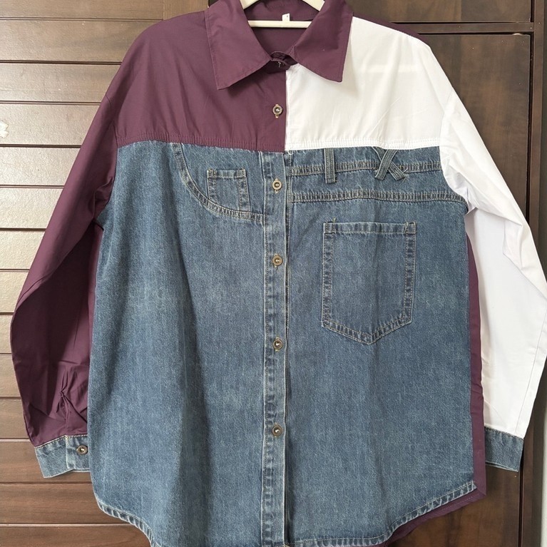 (New-defect) Kemeja Katun Mix Denim
