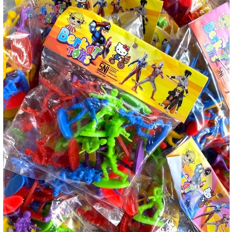 5Pc/Kantong Mainan Anak Action Figure Tentara Plastik