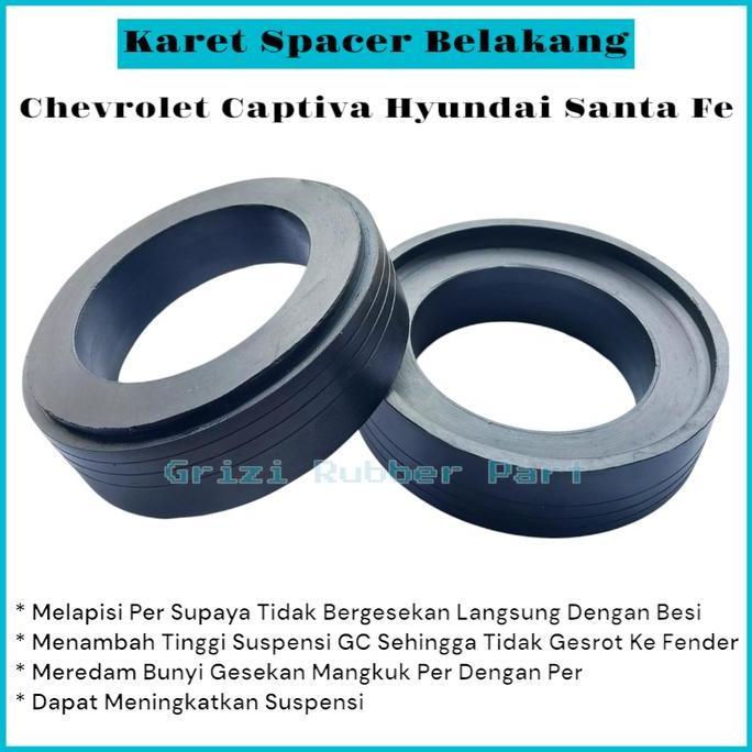PRELIYE Karet Spacer Tatakan Peninggi Per Keong Belakang Chevrolet Captiva Hyundai Santa Fe 1Set(2Pc