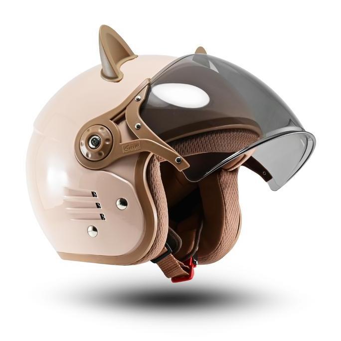 Helm Bipplast Bogo Retro Fantasy V2 Full Face Keren dengan Kuping Kucing Lucu