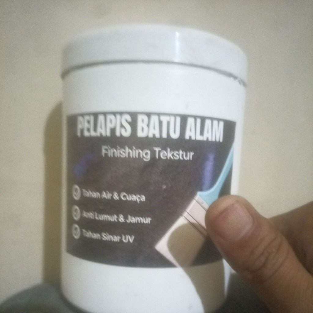 Pelapis batu alam dan finishing tekstur super premium berisi 1kg pelapis batu alam dan finishing tek