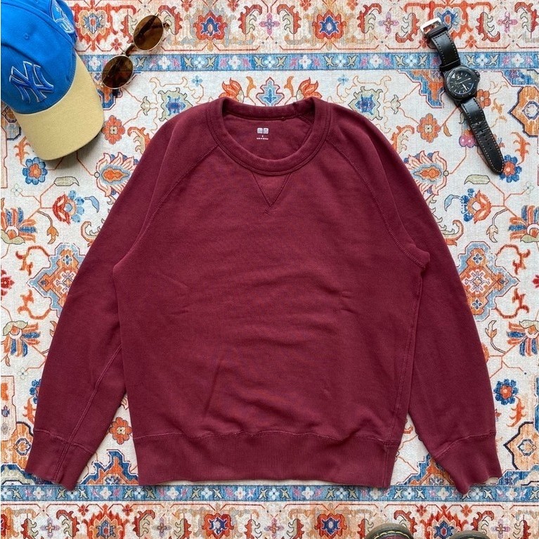 Crewneck/Sweater Uniqlo Maroon Second