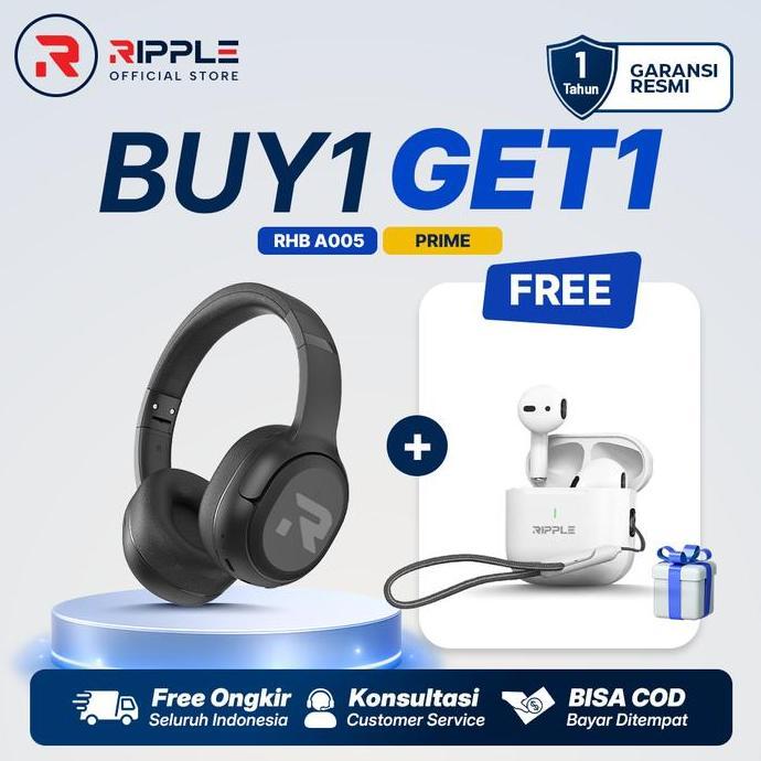 Super Promo Bundle RIPPLE Rippods Headphone RHB A005 Prime White TWS Bluetooth
