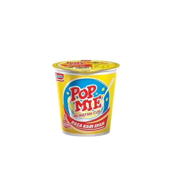 1 Dus Pop Mie Cup @75Gr Isi 24 Pcs Rasa Ayam Baso Soto Kari Makanan Instan Indomie Bpom Indonesia Mi
