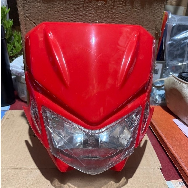 Reflektor trail klx 150 head lamp trail klx 150 berkualitas sudah lengkap bohlam plus sain headlamp 