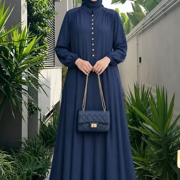 GAMIS BASIC POLO LINEN | GAMIS WANITA LONGGAR | BUSUI FRIENDLY