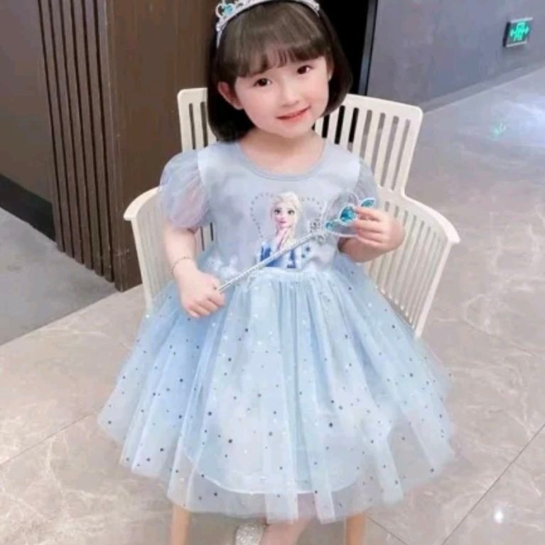 Frozen Elsa Baby Princess Dress 1-9 Tahun