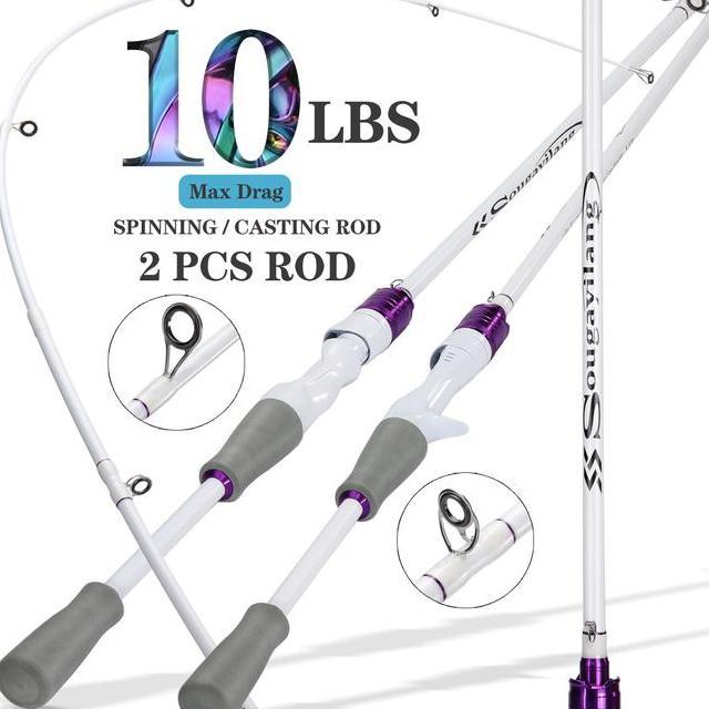 Sougayilang Cod Rod Pancing 180Cm Joran Pancing Spinning Casting Gagang Kayu Tahan Air Mini Telescop
