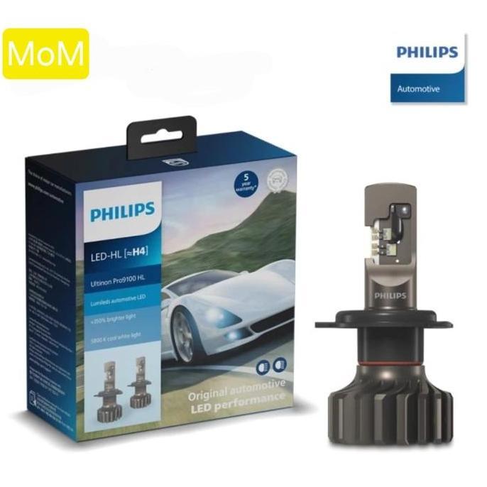 Led Philips Ultinon Pro9100 H4 5800k bohlam Lampu Mobil - Led Ultinon Philips H4