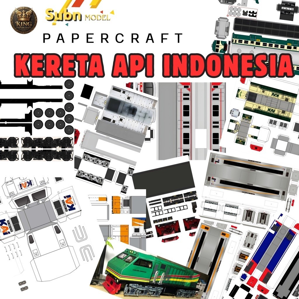 DIY Papercraft kereta api indonesia KAI HD skala 1/64 banyak pilihan lokomotif cc201, cc203, cc204, 