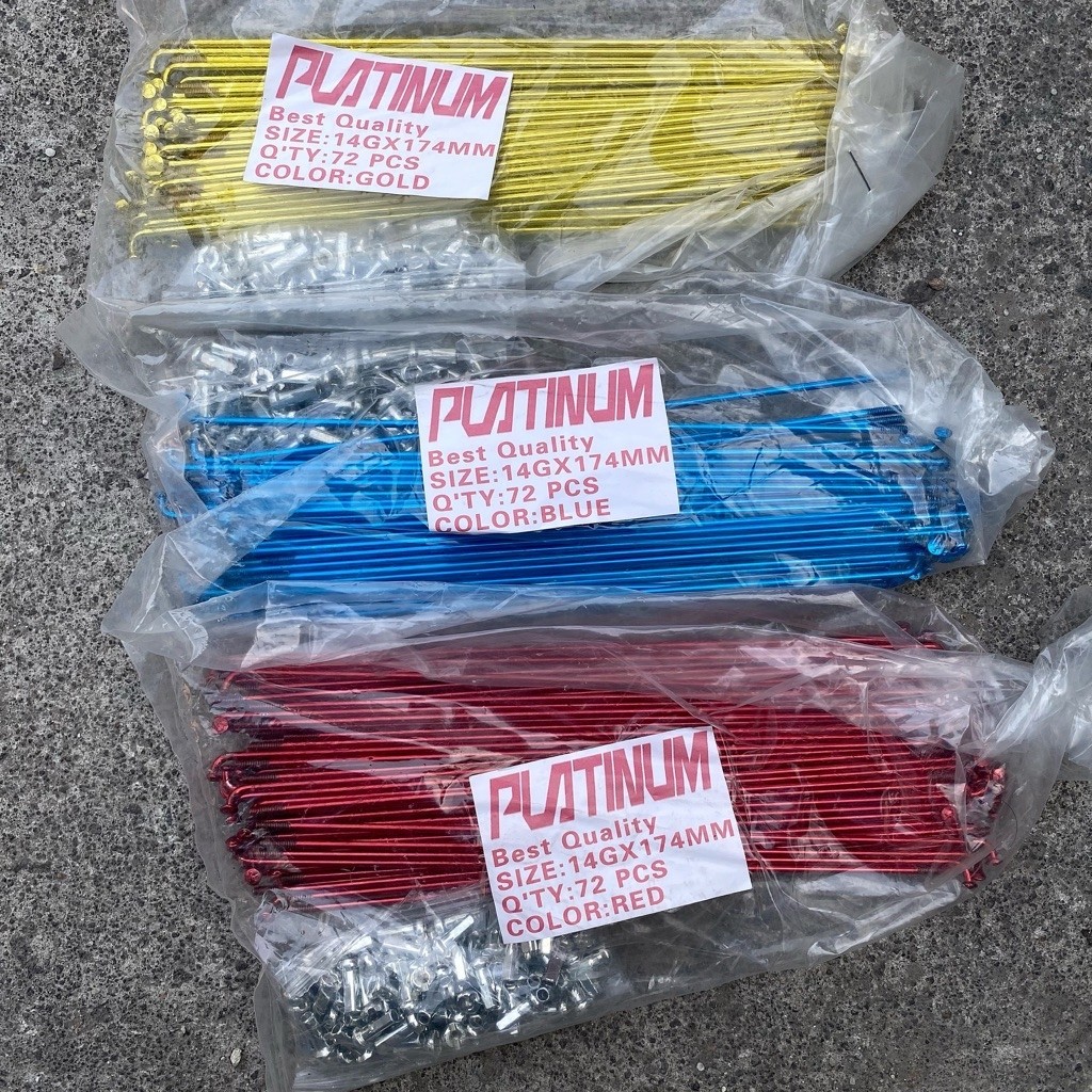 1 PCS Ruji Spoke Jari Sepeda 174mm Warna Biru Merah Gold Sepeda 20 Inch Bmx Lipat Seli dll