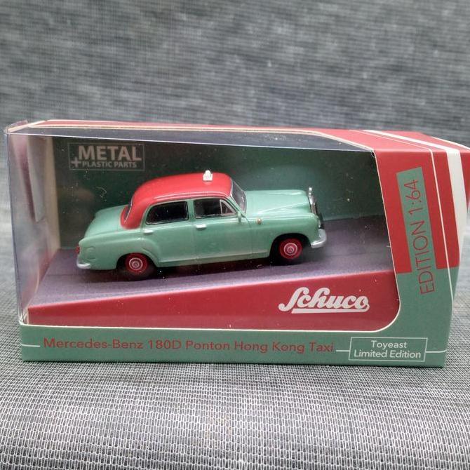 SCHUCO MERCEDES-BENZ 180D PONTON GREEN RED HONG KONG TAXI CAR LIMITED SMETOY