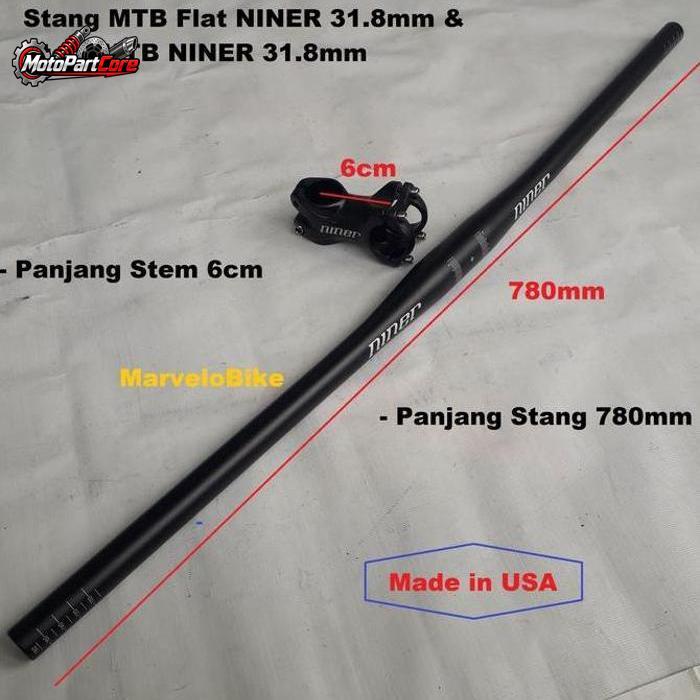 HandleBar Flat Stang Sepeda MTB Flat 31.8mm NINER Stem MTB 31.8mm NINER
