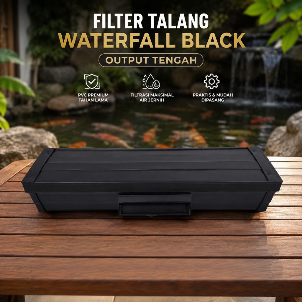 Talang Filter 50cm Black + Mesin Pompa Aquarium