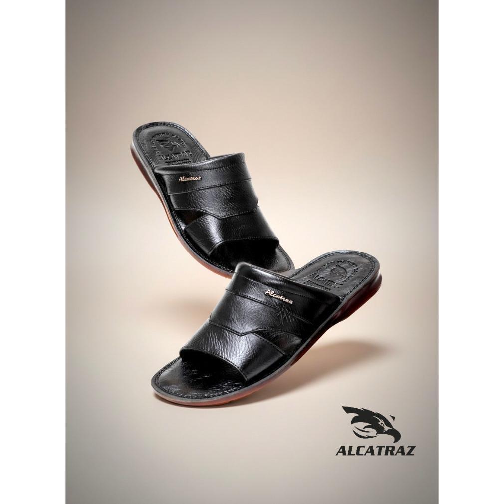PREMIUM ALCATRAZ SANDAL SELOP PRIA KULIT SLOP KOKOP SLIP ON SOL KARET PENTIL ANTI LICIN ORIGINAL 100