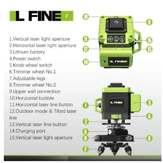 Laser Level 16 Line Hilda Self Leveling Laser 4D