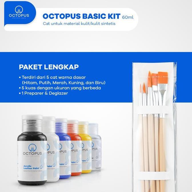 Octopus Cat Sepatu Canvas dan Suede 60ml Basic Kit - Kualitas Terbaik untuk Material Kulit & Sinteti