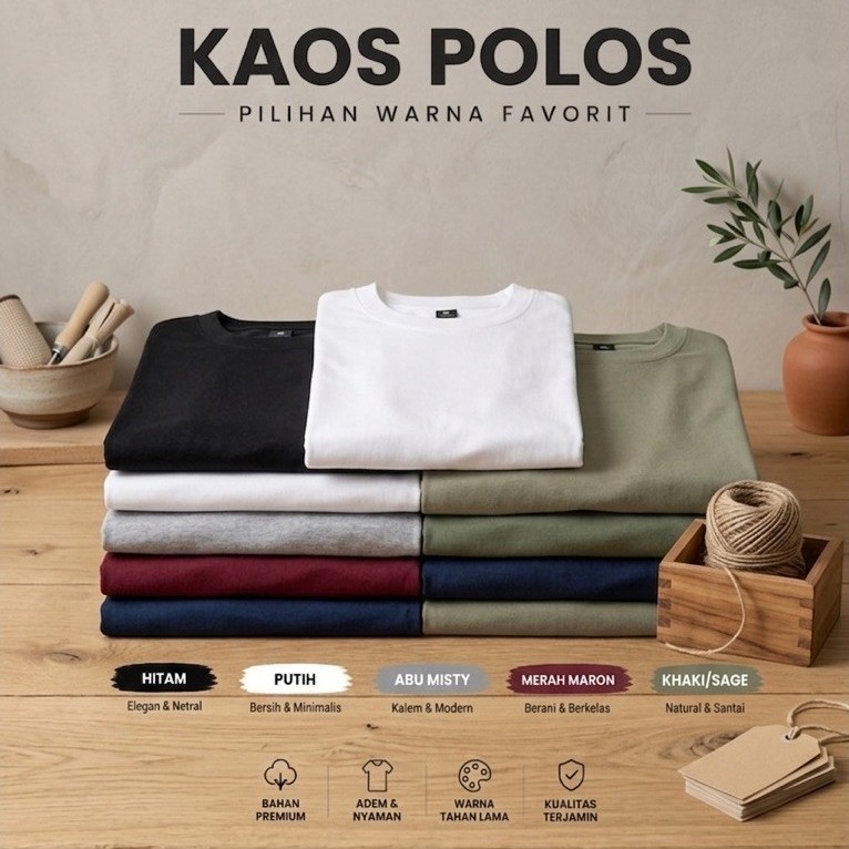 Kaos Polos Cotton Combed 20s