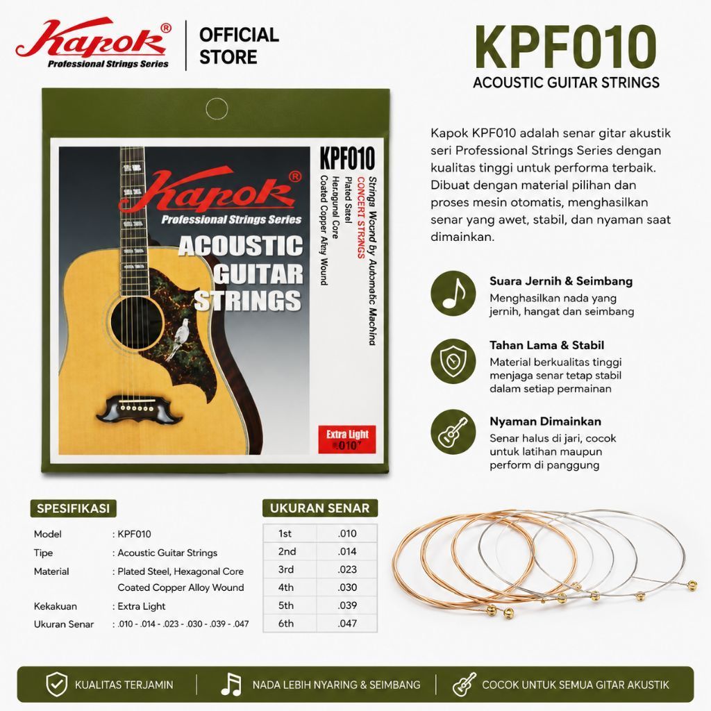 Tali Gitar Kapok / Senar Gitar Kapok Akustik Original.