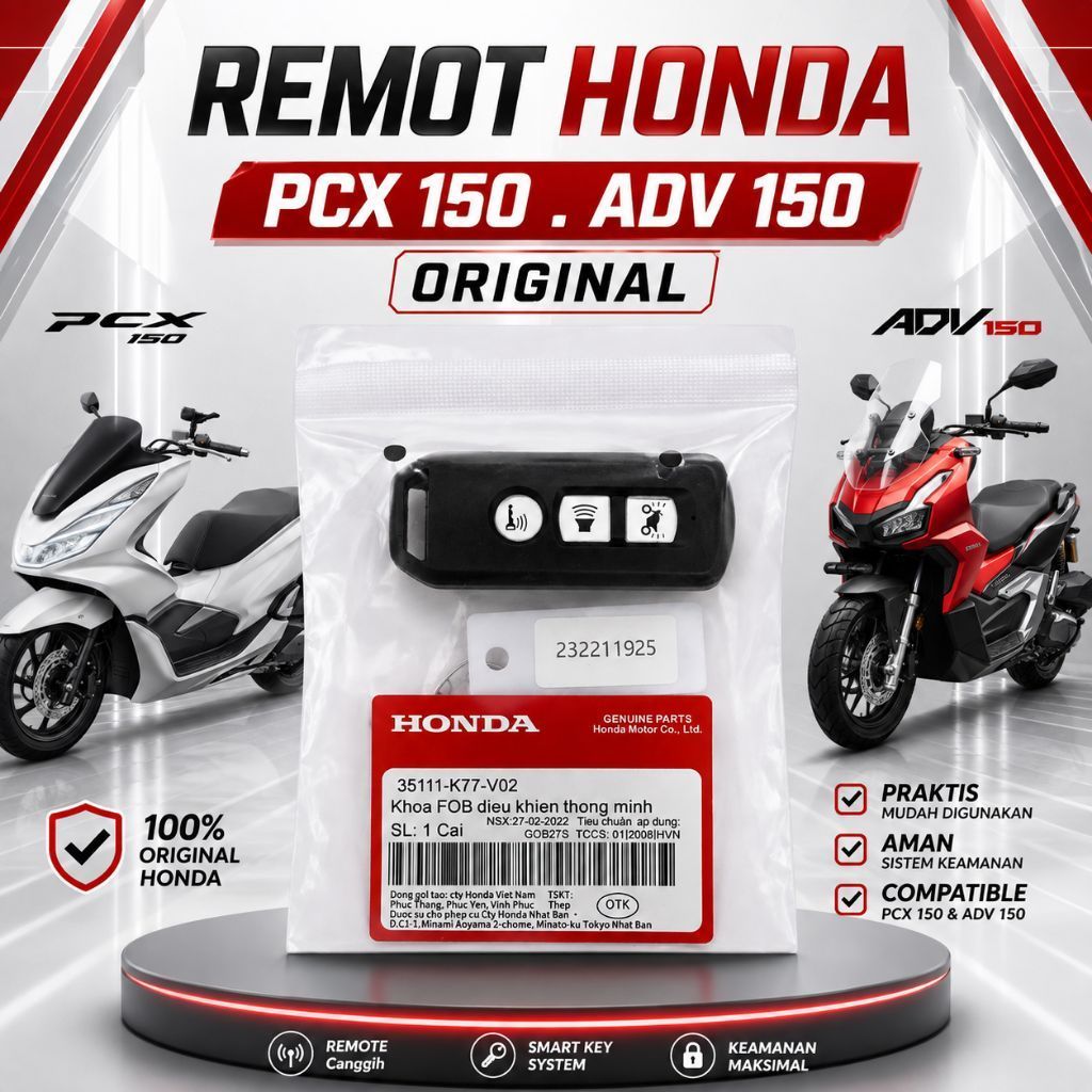 REMOT KEYLES HONDA PCX 150/ADV 150 ORIGINAL