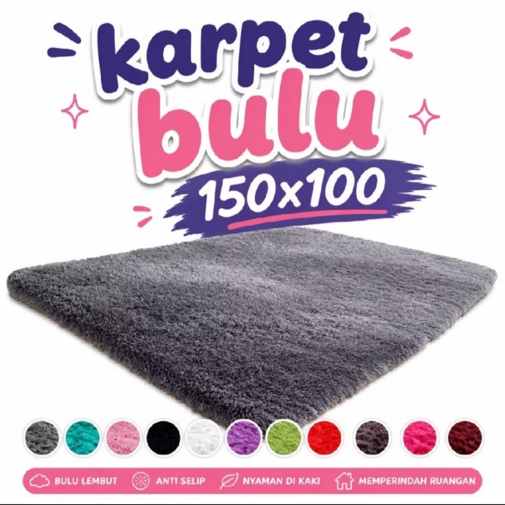 KARPET BULU POLOS/TILAM BULU LEMBUT/KASUR BULU RESFUR/ ADA RESLETING