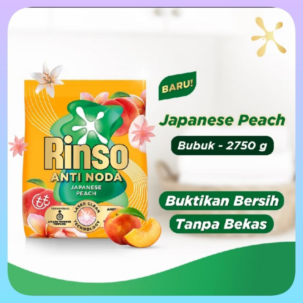 Rinso Detergent Bubuk 2750g Japanese Peach Detergen 2750 g