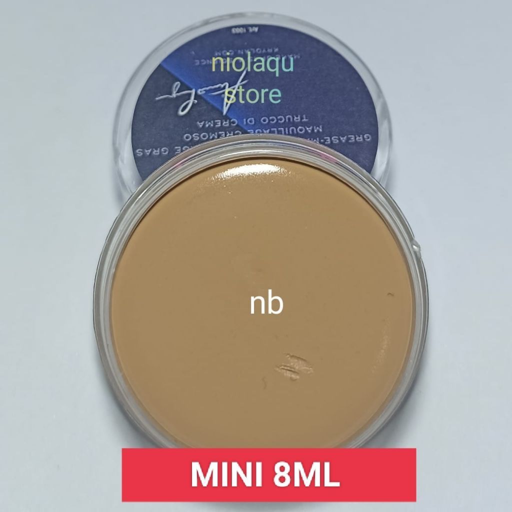 Kryolan Kosmetik Makeup Wajah Alas Bedak Foundation 8 ml MINI Natural Warna Kulit Kuning Cocok untuk