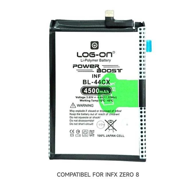 Baterai Log-on BL-44CX Untuk Infinix ZERO 8 Fast charging 45W Kapasitas 4500mAh garansi 1 tahun batt