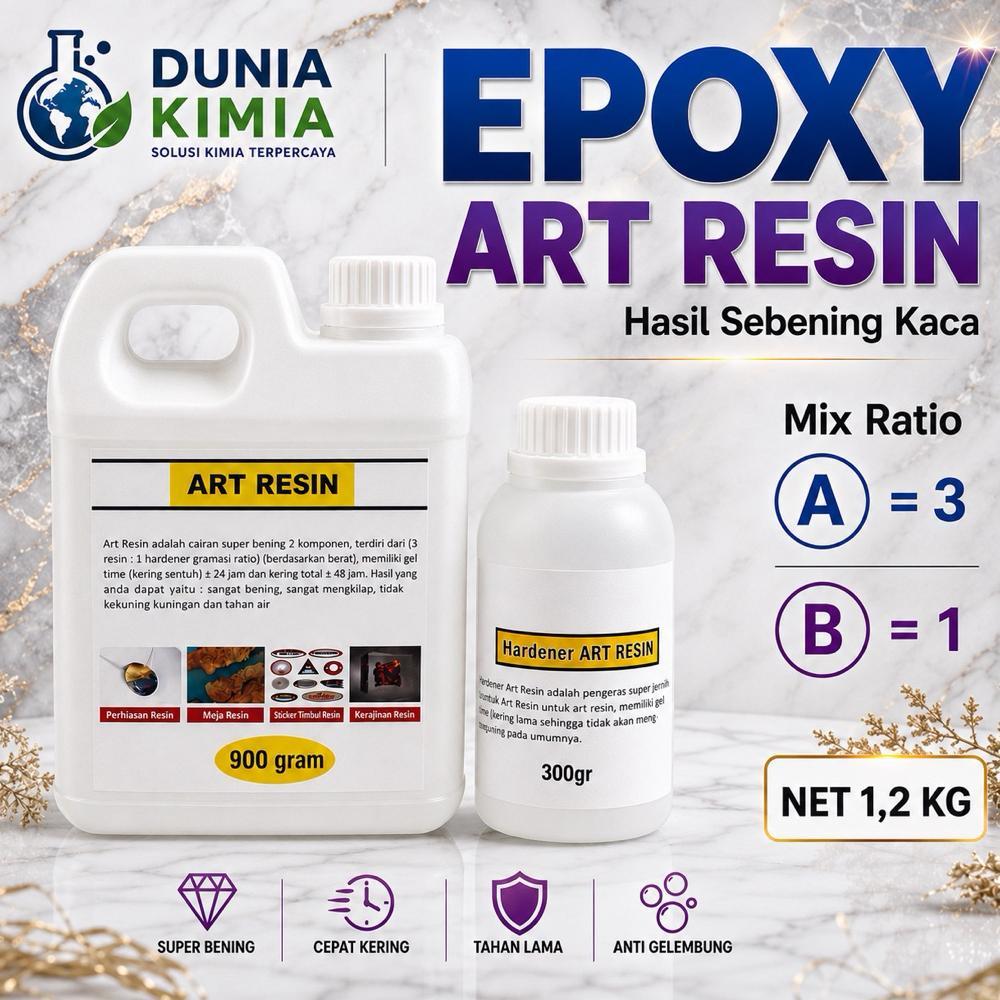 Resin Bening Lycal Keras 1011 - Art Resin - Resin Super Bening - Resin Crystal Clear - 1.2KG