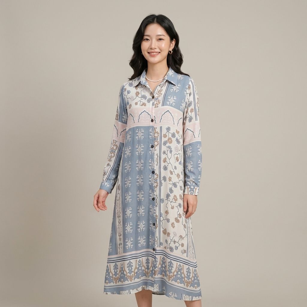 DRESS RAYON MOTIF ETNIK