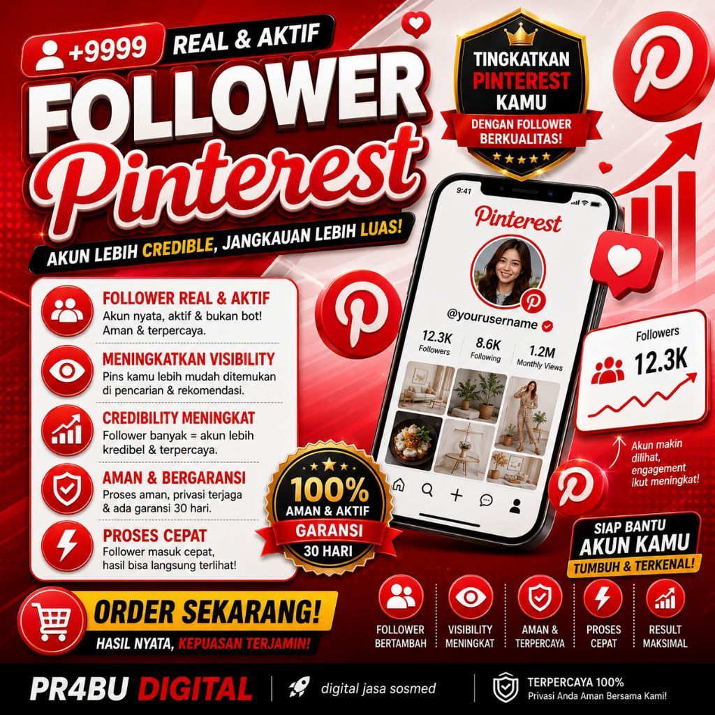 Pinterest follower | Followers Pinterest | Tambah Followers Pinterest | Pengikut Akun Pinterest | Pa