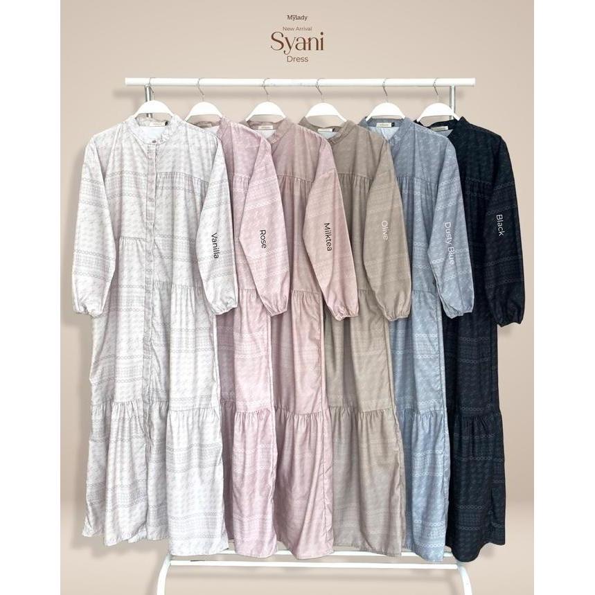 Mylady Syani dress, dress cantik Lembut Motif Muslim Mewah Toyobo Gamis Wanita (TERBAIK) (TERBARU) (