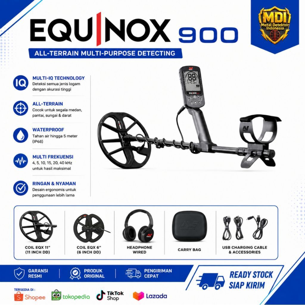 Equinox 900 Metal Detector Pencari Emas Minelab