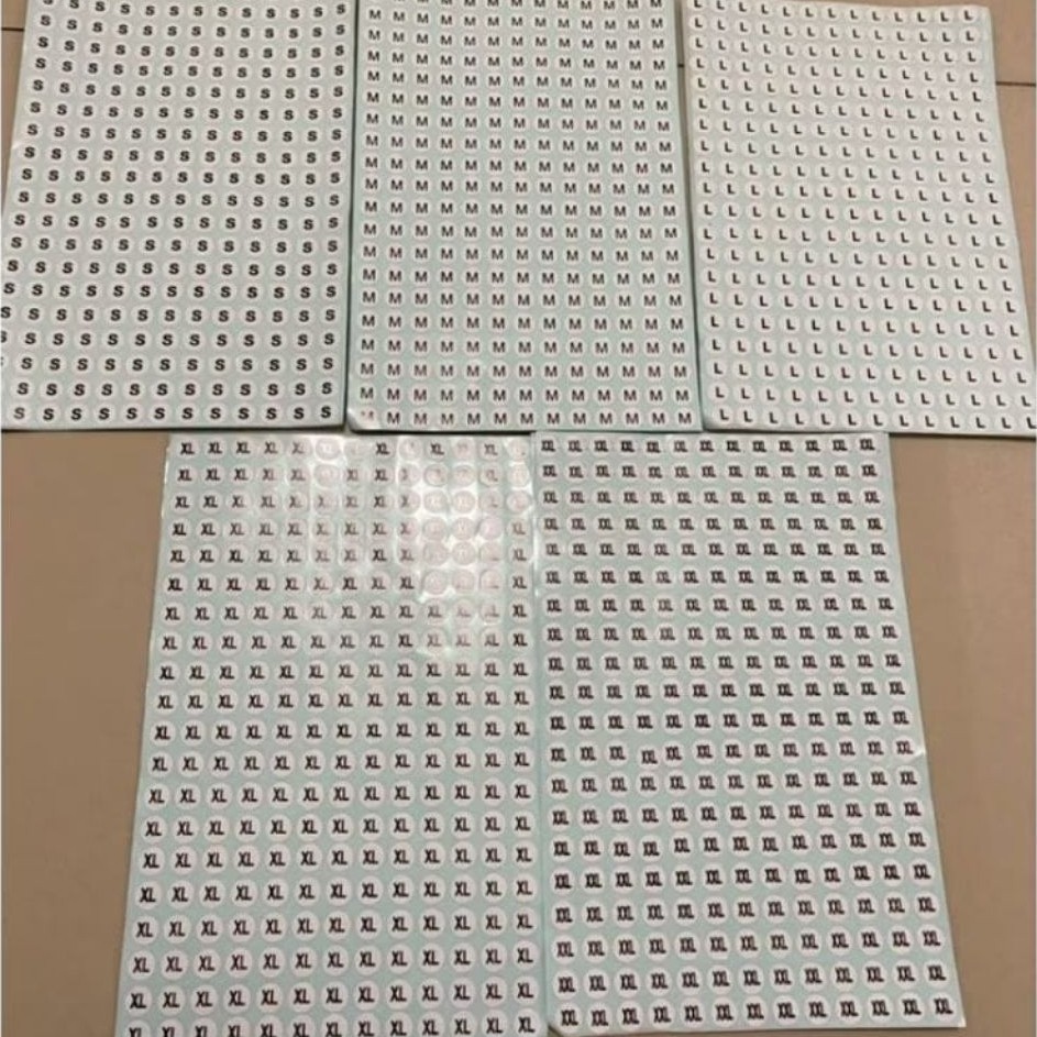 Sticker Kertas Ukuran Size Tempelan Ukuran Baju Tempelan Baju Sticker Size Baju Sticker Ukuran Baju 