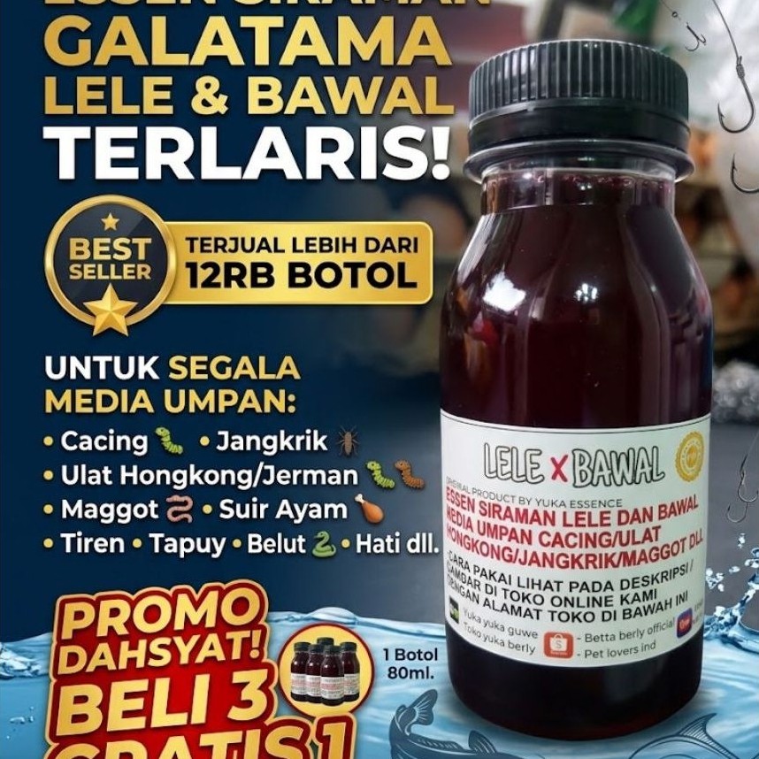 BELI 3 GRATIS 1 . SIRAMAN Essen ikan lele media umpan alam tergacor Esen Galatama lele cacing