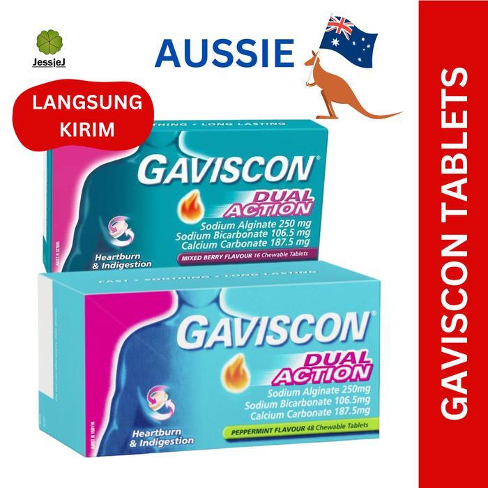 Obat Maag Gaviscon Dual Action Chewable Tablet Kunyah - Peppermint 48s