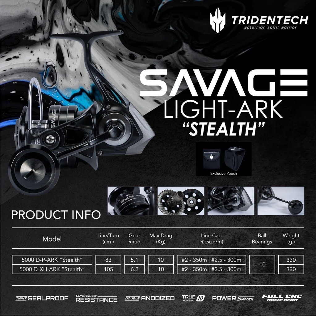 REEL TRIDENTECH SAVAGE LIGHT-ARK STEALTH / REEL SPINNING