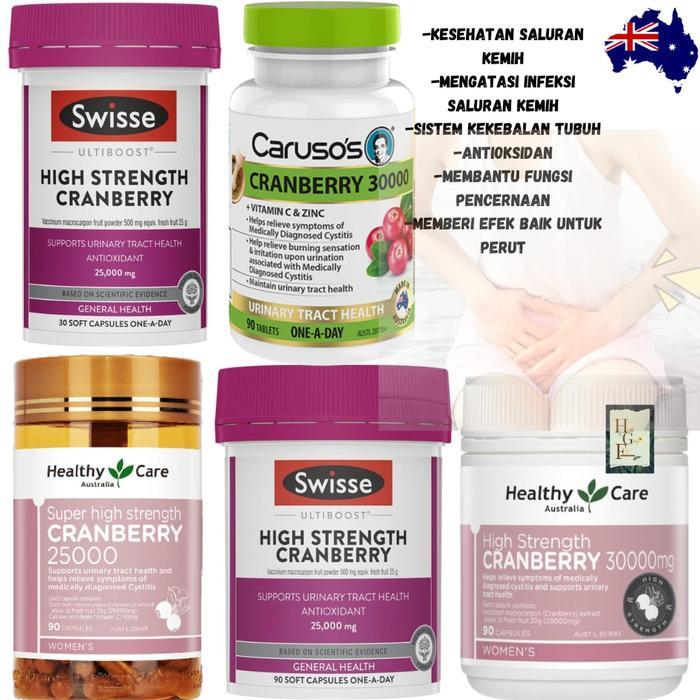 Healthy Care Cranberry 25000 - Suplemen Kesehatan Saluran Kemih & Antioksidan Kuat - 90 Kapsul - Den